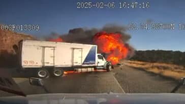 Two killed following fiery crash involving five trucks in Mexico